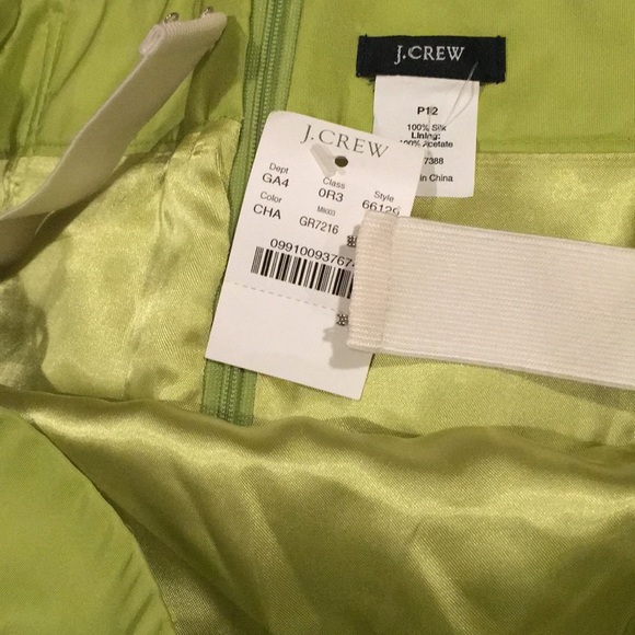 J. Crew Lime Green Special Occasions Dress NWT SZ 12P - Picture 4 of 8